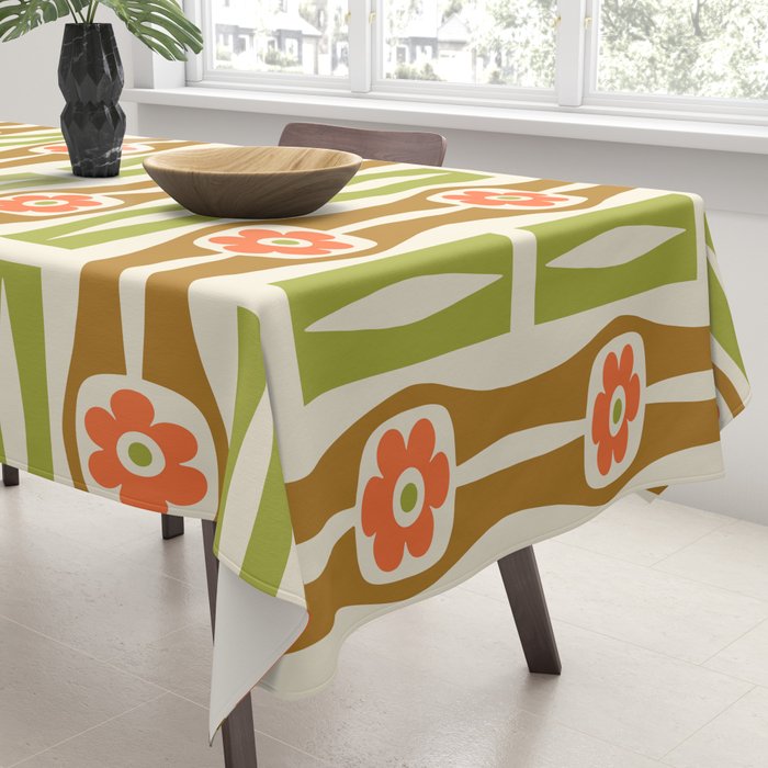 Tropical Bamboo Flower Pattern Tablecloth Gallery Image 3