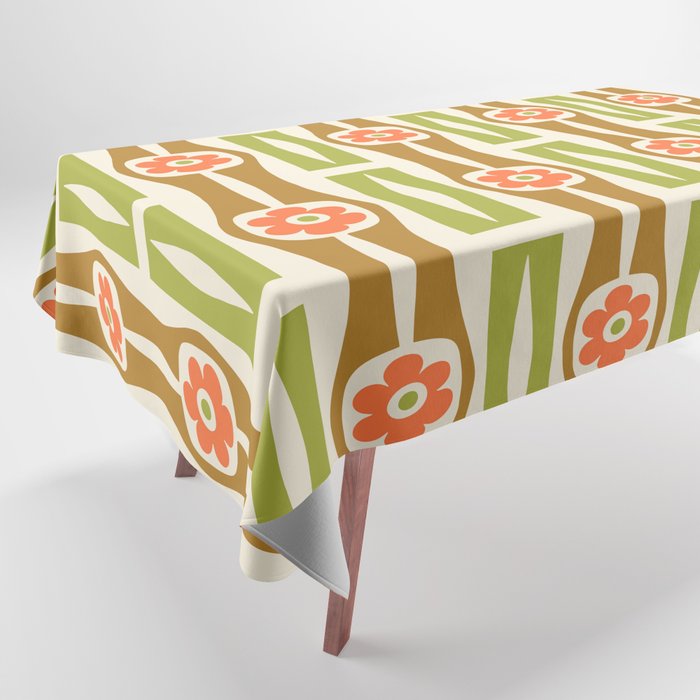 Tropical Bamboo Flower Pattern Tablecloth Gallery Image 1