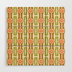 Tropical Bamboo Flower Pattern Wood Wall Art Gallery Image 1