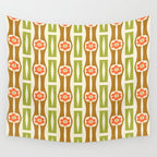 Tropical Bamboo Flower Pattern Wall Tapestry Gallery Image 4