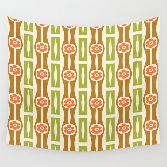 Tropical Bamboo Flower Pattern Wall Tapestry Gallery Image 4