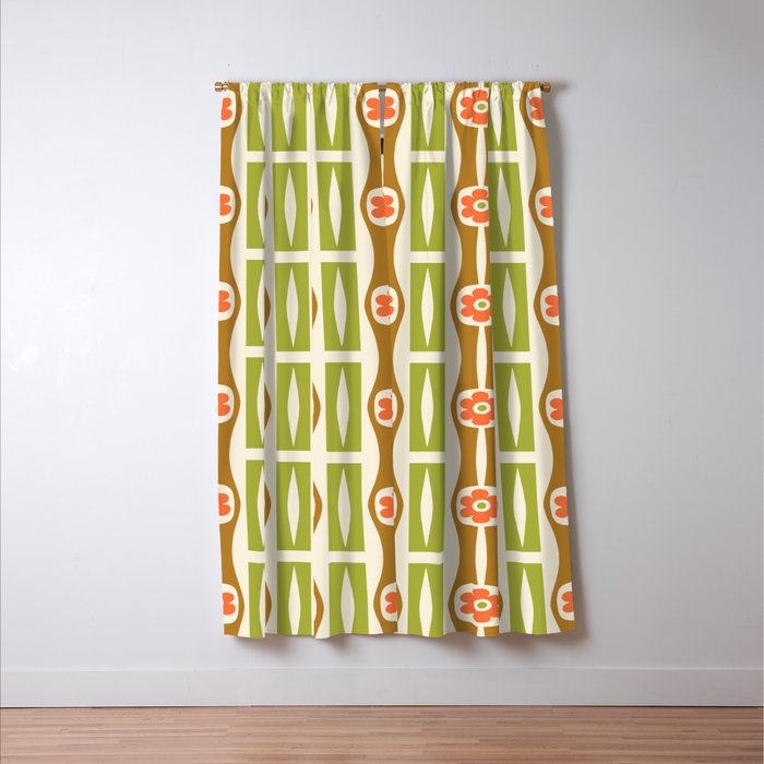 Tropical Bamboo Flower Pattern Window Curtain Gallery Image 3