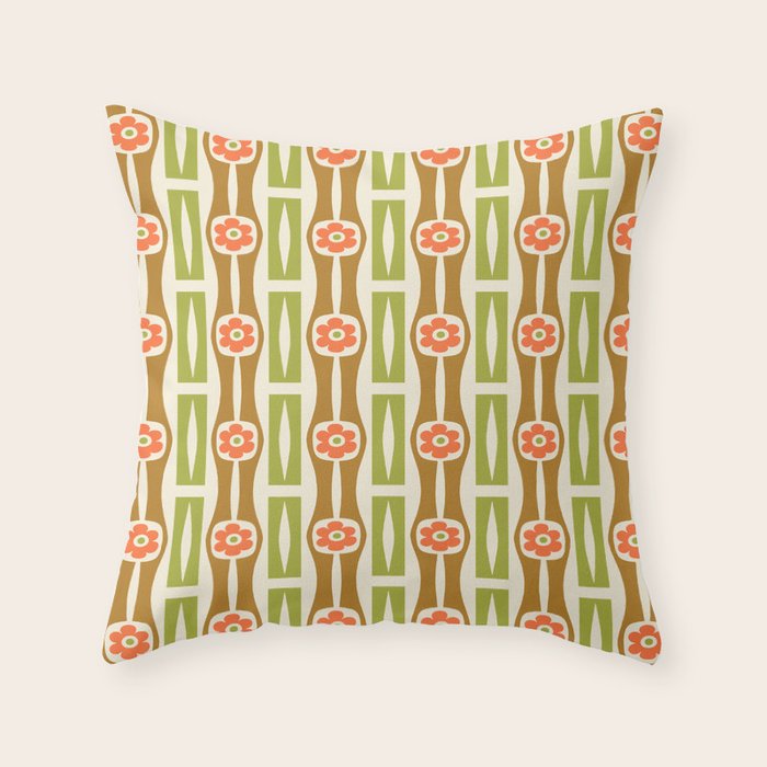 Tropical Bamboo Flower Pattern Throw Pillow Gallery Image 6