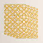 Daisies On Yellow Checkerboard Wrapping Paper Gallery Image 3