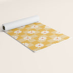 Daisies On Yellow Checkerboard Yoga Mat Gallery Image 2