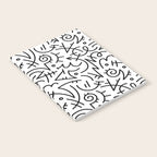 Abstract black and white line doodle pattern Notebook Gallery Image 2