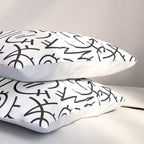 Abstract black and white line doodle pattern Pillow Sham Gallery Image 3