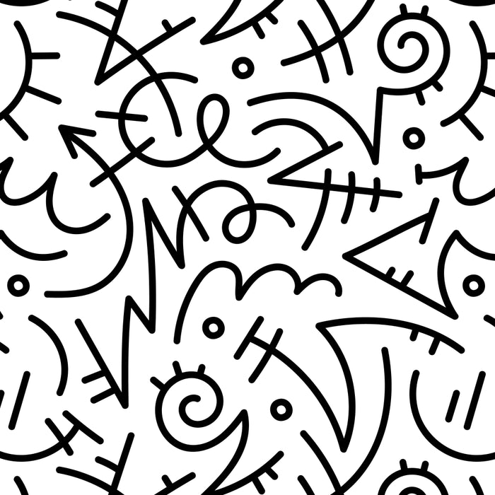 Abstract black and white line doodle pattern Coffee Mug Gallery Image 2