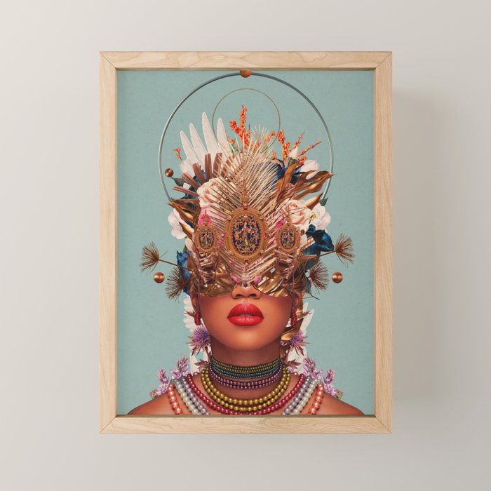 Blossom in a golden asymmetry Mini Art Print Gallery Image 1