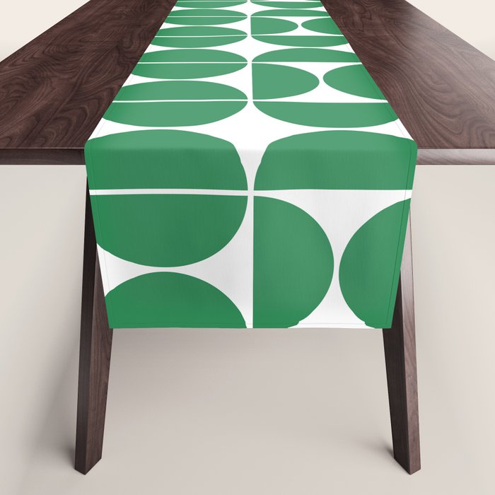 Mid Century Modern Green Square Table Runner Gallery Image 1