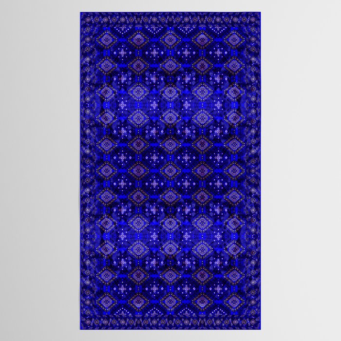 Oriental Opulence: Royal Blue Velvet Moroccan Majesty Tablecloth Gallery Image 2