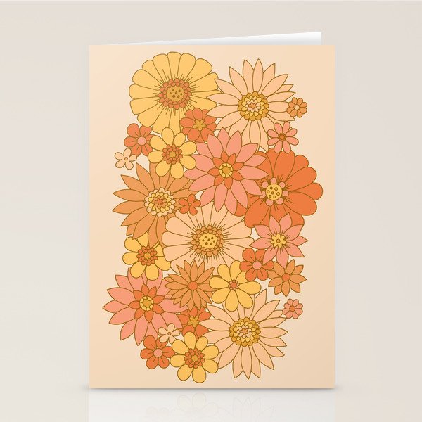 70s Retro Daisy Floral Stationery Card Gallery Image 2