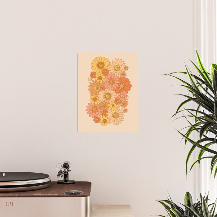 70s Retro Daisy Floral Poster Gallery Image 2