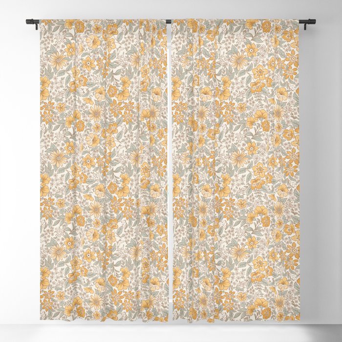 Posey - gold and sage Window Curtain Gallery Image 5