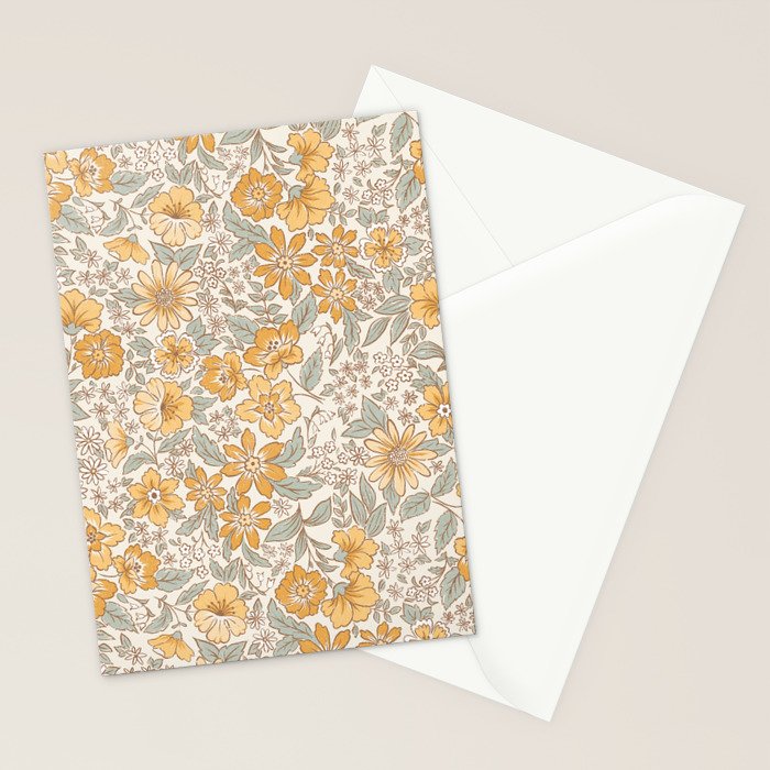 Posey - gold and sage Stationery Card Gallery Image 2