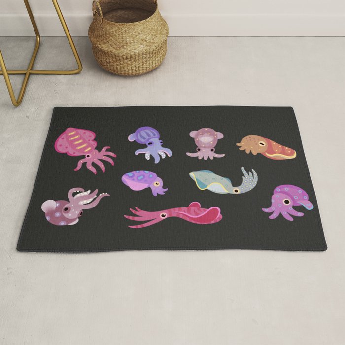 Squids - black Rug Gallery Image 1