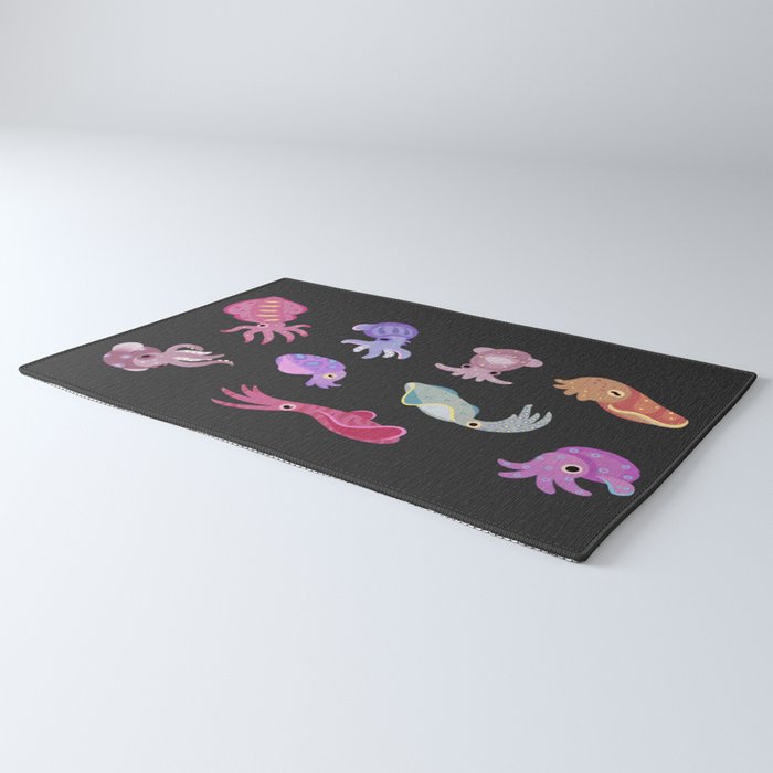 Squids - black Rug Gallery Image 3