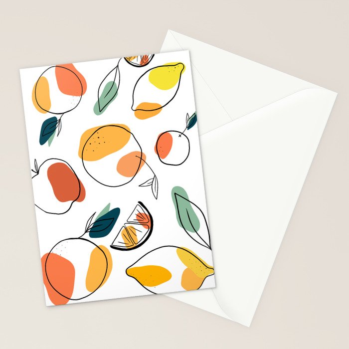 Abstract citrus fruit Stationery Card Gallery Image 2