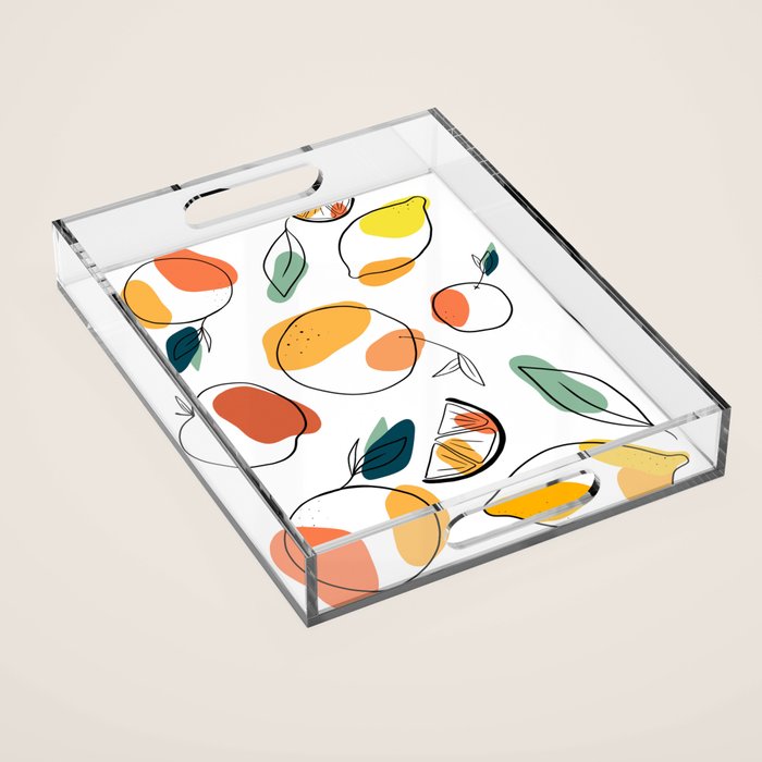 Abstract citrus fruit Acrylic Tray Gallery Image 1