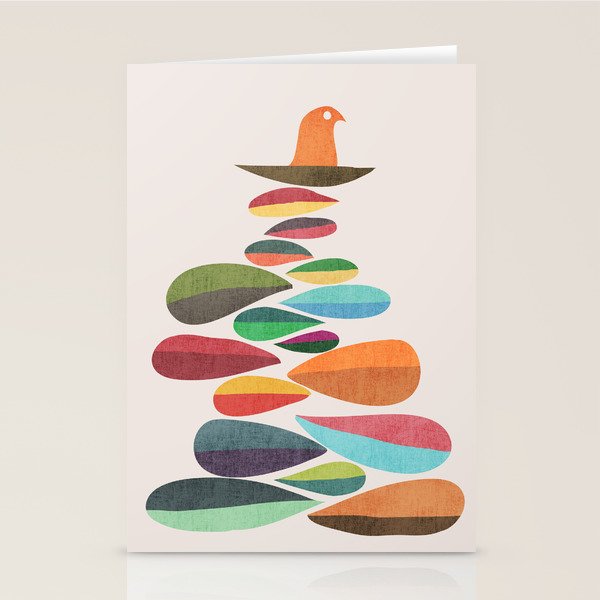 Bird nesting on top of pebbles hill Stationery Card Gallery Image 1