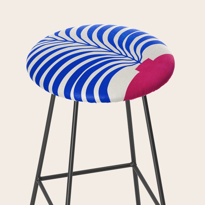 THE VASE 01: Cerise & Persian Blue Leaves Stool Gallery Image 2