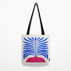 THE VASE 01: Cerise & Persian Blue Leaves Tote Bag Gallery Image 2