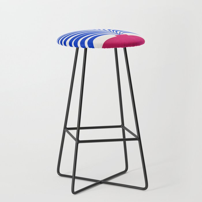 THE VASE 01: Cerise & Persian Blue Leaves Stool Gallery Image 1