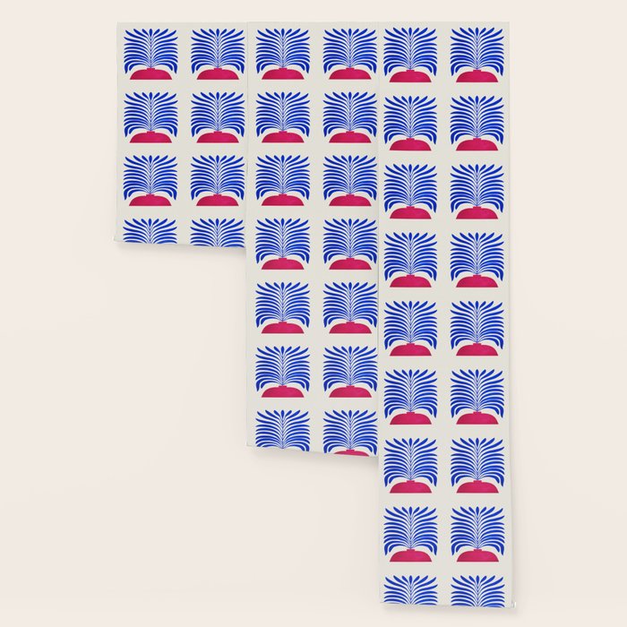 THE VASE 01: Cerise & Persian Blue Leaves Wallpaper Gallery Image 3