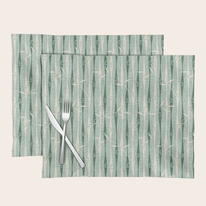 Vintage Bamboo Stripes ©studioxtine Placemat Gallery Image 1