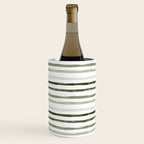 Watercolor Green and White Striped Wine Chiller Gallery Image 3