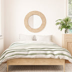 Watercolor Green and White Striped Duvet Cover Gallery Image 3
