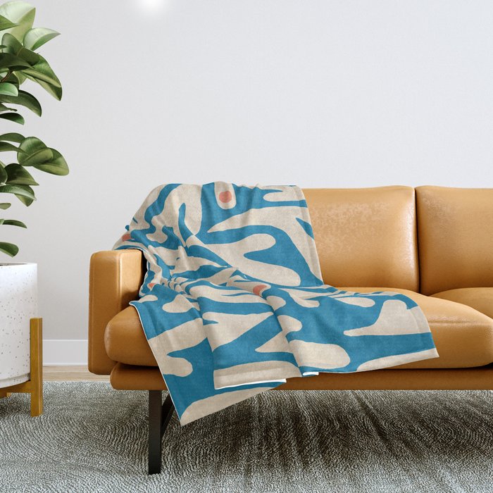 Henri Matisse Abstract Tropical Cut Out Pattern Throw Blanket Gallery Image 1