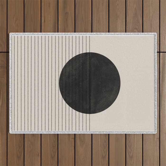 Minimalistic sun and Ocean Outdoor Rug Gallery Image 1