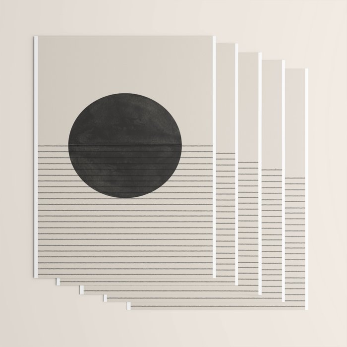 Minimalistic sun and Ocean Wrapping Paper Gallery Image 3