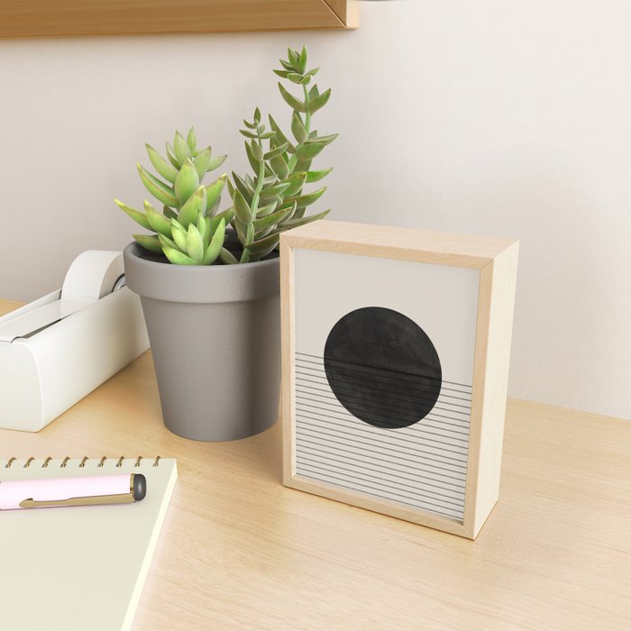 Minimalistic sun and Ocean Mini Art Print Gallery Image 2