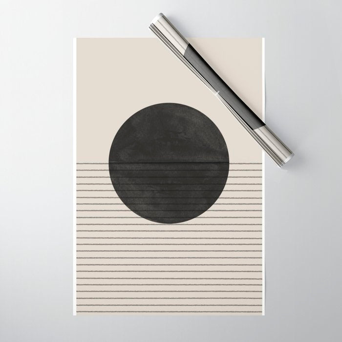Minimalistic sun and Ocean Wrapping Paper Gallery Image 1