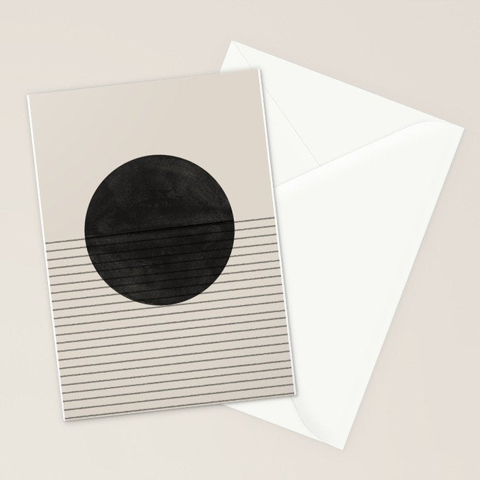 Minimalistic sun and Ocean Stationery Card Gallery Image 2