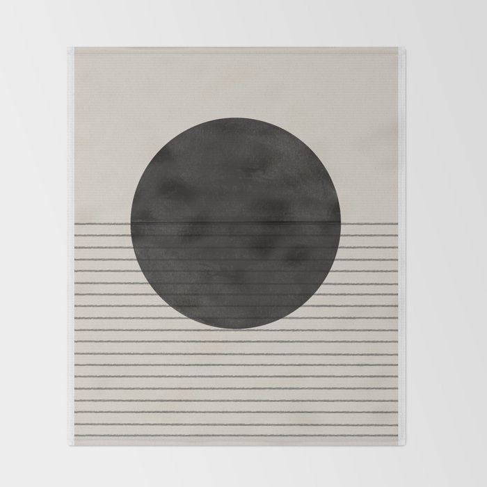Minimalistic sun and Ocean Throw Blanket Gallery Image 2