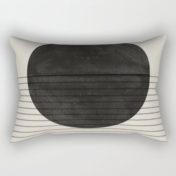 Minimalistic sun and Ocean Rectangular Pillow Gallery Image 1