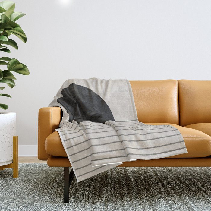 Minimalistic sun and Ocean Throw Blanket Gallery Image 1