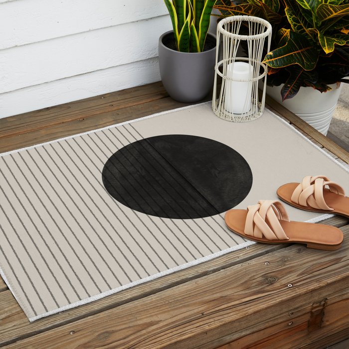 Minimalistic sun and Ocean Outdoor Rug Gallery Image 2