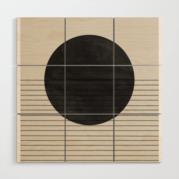 Minimalistic sun and Ocean Wood Wall Art Gallery Image 1