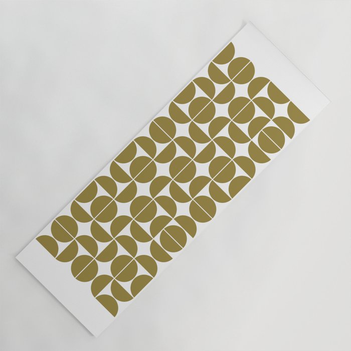 Mid Century Modern Geometric 04 Flat Gold Yoga Mat Gallery Image 1