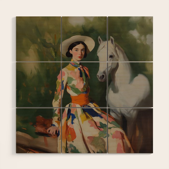 Equestrian Elegance in Color Wood Wall Art Gallery Image 1