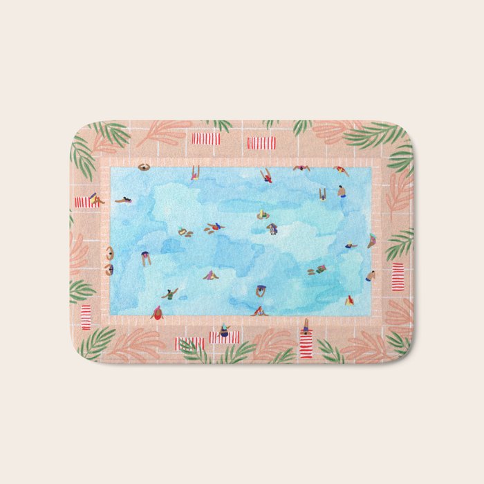 Peachy Palms Bath Mat Gallery Image 1
