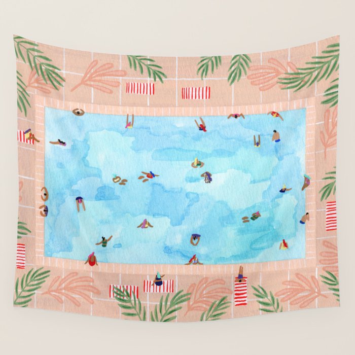 Peachy Palms Wall Tapestry Gallery Image 4