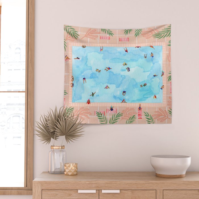 Peachy Palms Wall Tapestry Gallery Image 2