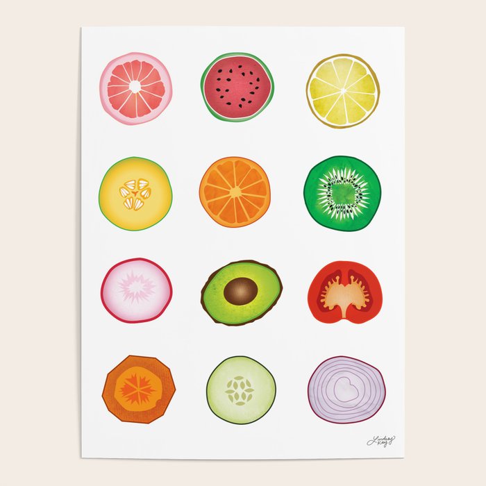 Fruits and Vegetables Collage Poster Gallery Image 4
