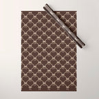 Bows and Ribbons Pattern LXIII Mocha Brown Wrapping Paper Gallery Image 1