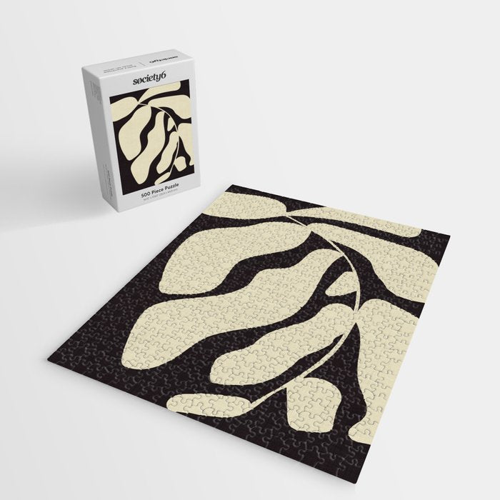 matisse leaf black and sand-white Jigsaw Puzzle Gallery Image 2